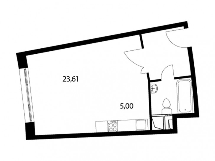 Студия 35.8 м²