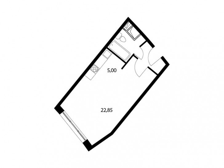 Студия 33.9 м²