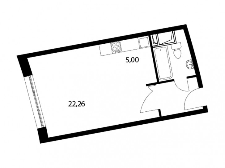 Студия 33.7 м²