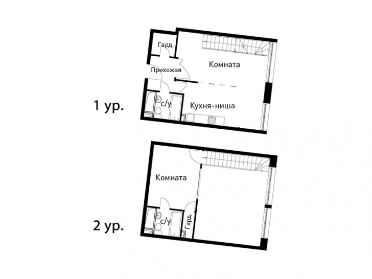 Двухкомнатная квартира 64.4 м²